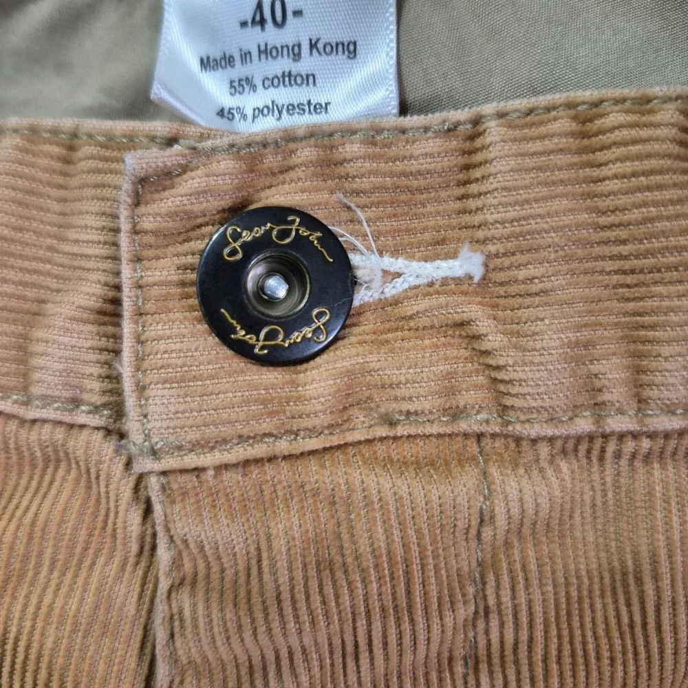 Sean John‎ Mens Corduroy Pants Size 40 Tan 1969 SJ Collection Casual Wear